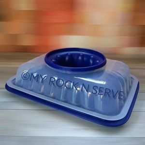 Tupperware Rectangular Jello Gelating Mold 3 Liters Sheer/Tokyo Blue New